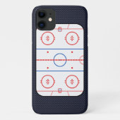 Hockey Rink Diagram op Blue Carbon Fiber Style Case-Mate iPhone Case (Achterkant)