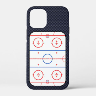 Hockey Rink Diagram op Blue Carbon Fiber Style iPh Case-Mate iPhone Case
