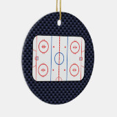 Hockey Rink Diagram op Blue Carbon Fiber Style Keramisch Ornament (Rechts)