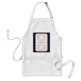 Hockey Rink Diagram op Blue Carbon Fiber Style Standaard Schort