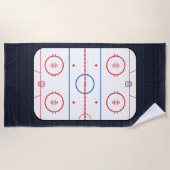 Hockey Rink Diagram op Blue Carbon Fiber Style Strandlaken (Voorkant)