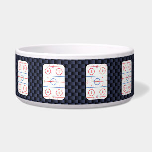Hockey Rink Diagram op Blue Carbon Fiber Style Voerbakje