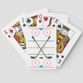 Hockey Rink en Hockey Sticks Hockey Player Pokerkaarten