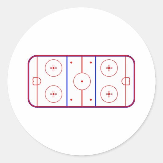 Hockey Rink Ronde Sticker (Voorkant)