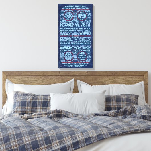 Hockey Rink Typography Canvas Print (Insitu (Slaapkamer))