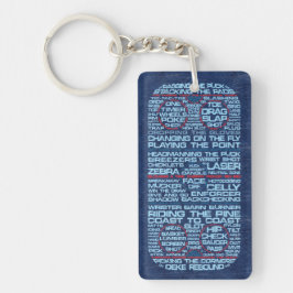 Hockey Rink Typography Design Sleutelhanger