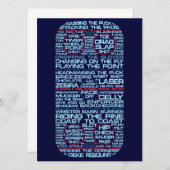 Hockey Rink Typography Party Invitations Kaart (Voorkant / Achterkant)
