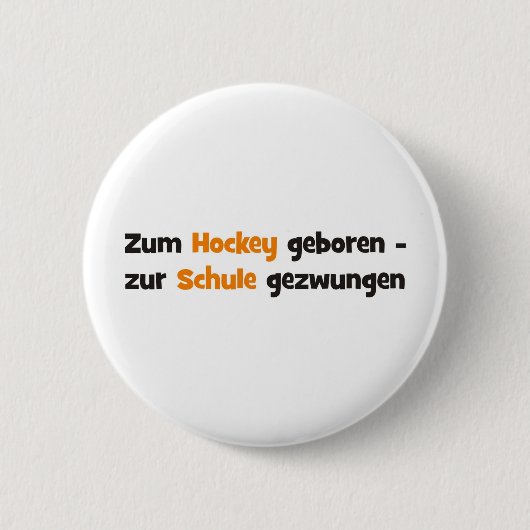 Hockey Ronde Button 5,7 Cm (Voorkant)