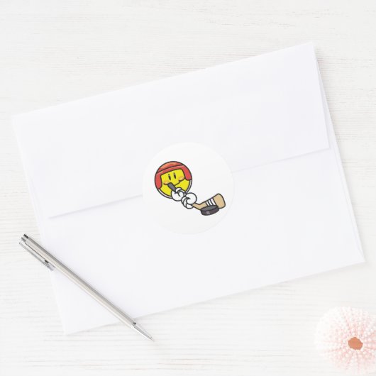 Hockey Ronde Sticker (Envelop)
