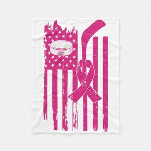 Hockey Roze Lint Borstkanker Bewustzijn Sport L Fleece Deken