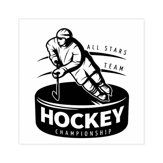 Hockey Rubber Stamp Rubberstempel (Afrduk)