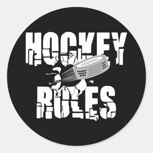 Hockey Rules Ronde Sticker (Voorkant)
