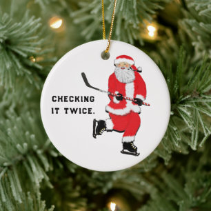 Hockey Santa Collectible Keramisch Ornament