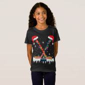 Hockey Santa Hat met kerstkleden T-shirt (Voorkant volledig)