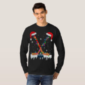 Hockey Santa Hat met kerstkleden T-shirt (Voorkant volledig)