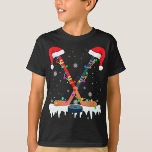 Hockey Santa Hat met kerstkleden T-shirt