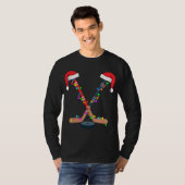 Hockey Santa Hat met kerstkleden T-shirt (Voorkant volledig)