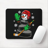Hockey Santa Hat Snowman Xmas Funny Hockey Lover C Muismat (Met muis)