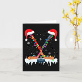Hockey Santa Hoed Kerstmis Lichten Leuke Sport Jon Kaart (Gele Bloem)