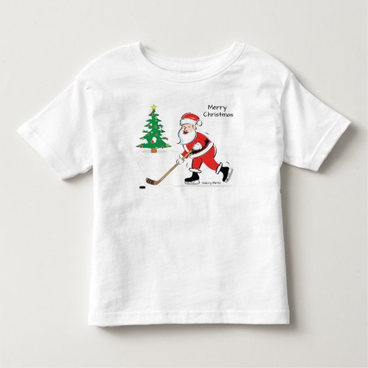 Hockey Santa Kerstkerst Kinder Shirts (Voorkant)