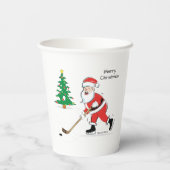 Hockey Santa Kerstkerst Papieren Bekers (Achterkant)
