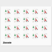 Hockey Santa Kerstkerst Ronde Sticker (Vel)