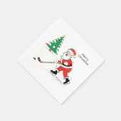 Hockey Santa Kerstkerst Servet (Hoek)