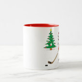 Hockey Santa Kerstkerst Tweekleurige Koffiemok (Center)