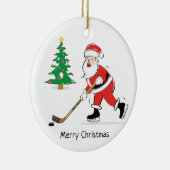 Hockey Santa Kerstronde Keramisch Ornament (Rechts)