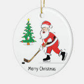 Hockey Santa Kerstronde Keramisch Ornament (Links)