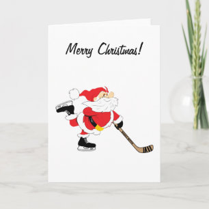 Hockey Santa Merry-kerstkaart Feestdagen Kaart
