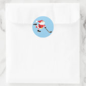 Hockey Santa Skatekerst Ronde Sticker (Tas)