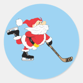 Hockey Santa Skatekerst Ronde Sticker
