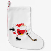 Hockey Santa Skating Stocking Kleine Kerstsok (Voorkant)
