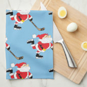 Hockey Santa Sking-kerstkeuken-decor Theedoek (Quarter Fold)