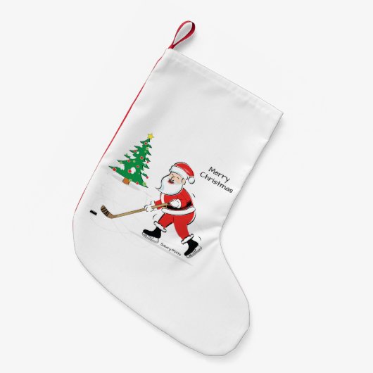 Hockey Santa Stocking Kleine Kerstsok (Voorkant (Hangend))