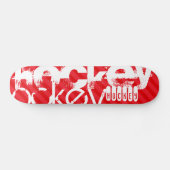 Hockey; Scarlet Red Stripes Persoonlijk Skateboard (Horizontaal)