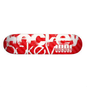 Hockey; Scarlet Red Stripes Persoonlijk Skateboard