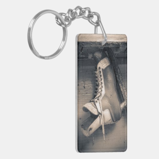  hockey schaats BW Sleutelhanger (Voorkant Links)