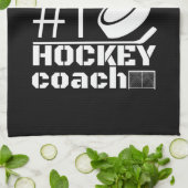 Hockey schaats handdoekje nummer 1 zwart wit theedoek (Gevouwen)