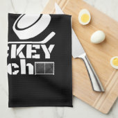 Hockey schaats handdoekje nummer 1 zwart wit theedoek (Quarter Fold)