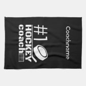 Hockey schaats handdoekje nummer 1 zwart wit theedoek (Horizontaal)