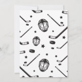 Hockey Schaats op Over zwart en wit Verjaardag Kaart (Achterkant)