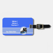 Hockey Schaatsen; Blauw Bagagelabel (Voorkant horizontaal)