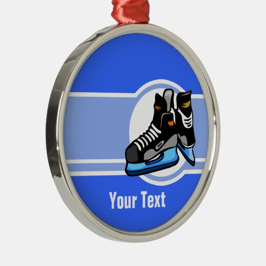 Hockey-Schaatsen; Blauw Metalen Ornament (Rechts)