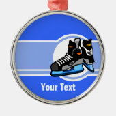 Hockey-Schaatsen; Blauw Metalen Ornament (Voorkant)