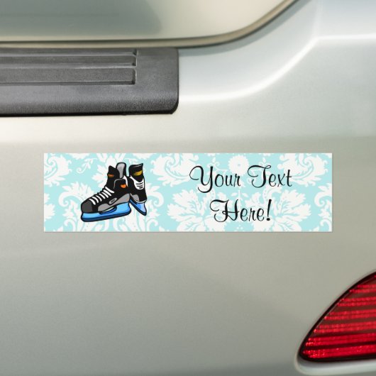 Hockey-Schaatsen; Damask Bumpersticker (Op auto)