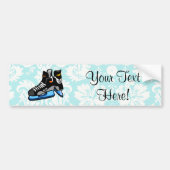Hockey-Schaatsen; Damask Bumpersticker (Voorkant)