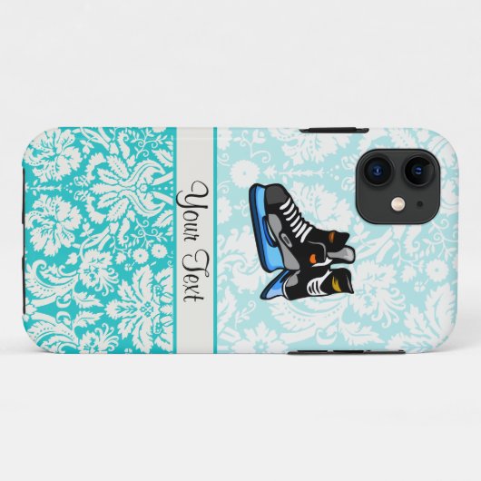 Hockey Schaatsen; Damask Case-Mate iPhone Case (Achterkant (horizontaal))