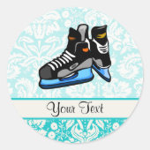 Hockey Schaatsen; Damask Ronde Sticker (Voorkant)